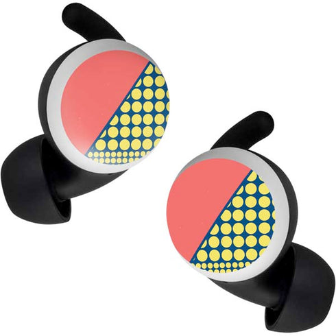 Coral Diagonal Split Google Pixel Buds Skin
